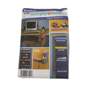 Simplicity 5133 Simply Teen Room Organizers School Dorm Office Storage y2k UNCUT